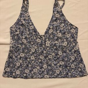 Abercrombie & Fitch Navy and Cream Floral Camisole